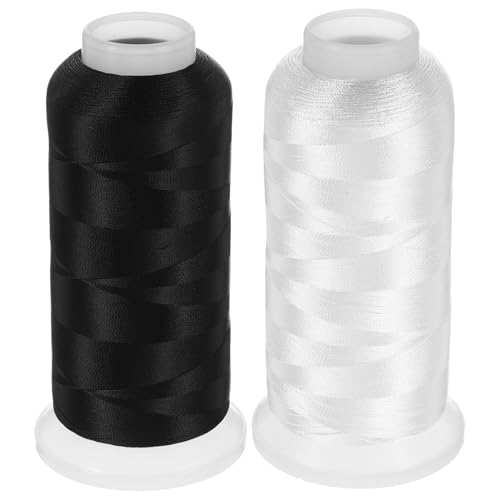 SHINEOFI 2 Rollen Glatter Polyesterfaden für Näh und Quiltmaschinen Hochgeschwindigkeits Bobbin Garn für Vielseitige Projekte und Optimale Stoffkompatibilität von SHINEOFI