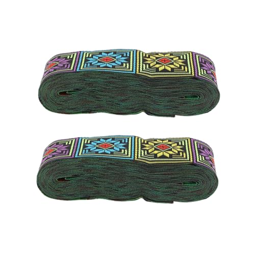 SHINEOFI 2 Rollen Jacquard Webband Breit Polyester-seide Strapazierfähig und Elegant Dekoratives Diy-band für Kleidung Vorhänge Tischdecken Feine Struktur Hand Maschinenwaschbar Vielseitig von SHINEOFI