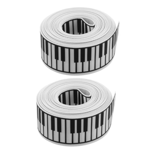 SHINEOFI 2 Rollen Musikhandwerksband Bänder Zum Basteln Geschenkband Wickelband Themenpartydekoration Partyband Partydekoration Zum Thema Musik Straußbänder Polyester von SHINEOFI