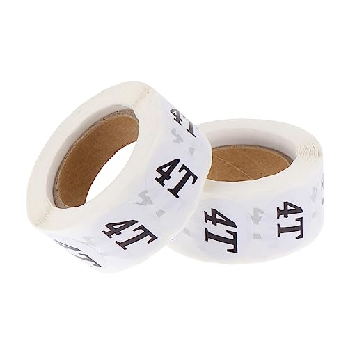 SHINEOFI 2 Rollen Praktische Babybekleidungsgrößen Aufkleber Etiketten pro Rolle Selbstklebend Multifunktionale Runde Größenetiketten zur Organisierung von Kleidung von SHINEOFI
