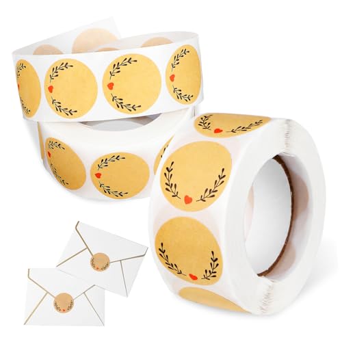 SHINEOFI 2 Rollen Runde Kraftpapier Aufkleber Haftetiketten mit Liebe Bedruckt für Verpackung von Backwaren Geschenktüten und Dosen Selbstklebend und Vielseitig für Handmade Produkte SHINEOFI 2 Rollen Runde Kraftpapier Aufkleber Haftetiketten mit Liebe Bedruckt für Verpackung von Backwaren Geschenktüten und Dosen Selbstklebend und Vielseitig für Handmade Produkte von SHINEOFI