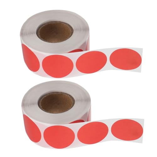 SHINEOFI 2 Rollen Runde Rote Aufkleber Selbstklebend Multifunktional für Haushalt Büro Klassenzimmer Vorratsbehälter DIY Etiketten zur Kennzeichnung und Organisation von SHINEOFI