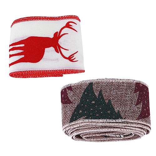 SHINEOFI 2 Rollen Sackleinenband geschenkband weihnachtsband weihnachtsoblaten verpackung weihnachts band Schleife Bänder zum Verpacken DIY -Verpackungsband DIY-Bänder Leinen- von SHINEOFI