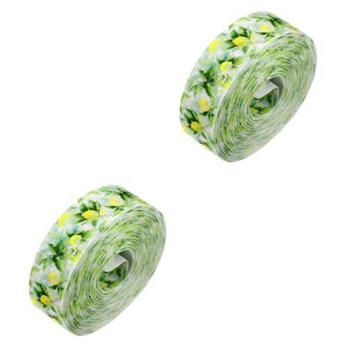 SHINEOFI 2 Rollen Schleife geschenkverpackung geschenkband Blumengirlanden blumenmuster dickes Band großes Geschenkpapier ihr zitronendeko gewebeband dekorband Stoffband für Kränze von SHINEOFI
