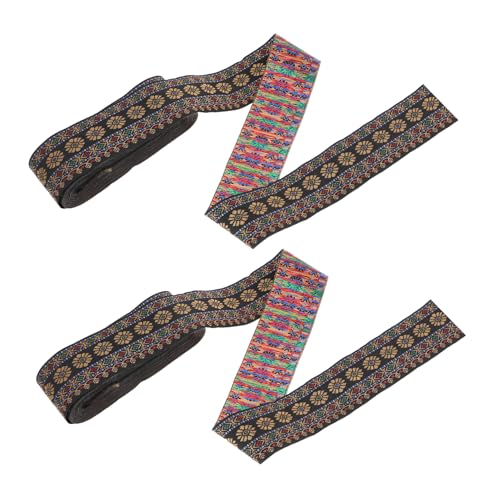 SHINEOFI 2 Rollen Vintage Jacquard Webband Ethno-stil Dekoratives DIY Band Vielseitig Einsetzbar für Kleidung Verpackung Nähen und Kreative Bastelarbeiten von SHINEOFI