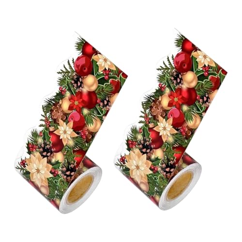 SHINEOFI 2 Rollen Weihnachts-Bulletin-Board-bordüren Selbstklebend mit Poinsettia-Motiv Kreative Winter-schuldekorationen für Klassenzimmer und Festtagsfeiern SHINEOFI 2 Rollen Weihnachts-Bulletin-Board-bordüren Selbstklebend mit Poinsettia-Motiv Kreative Winter-schuldekorationen für Klassenzimmer und Festtagsfeiern von SHINEOFI