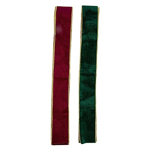 SHINEOFI 2 Rollen Weihnachtsband Samtband in Rot und Grün DIY Geschenkband für Weihnachtsbaum Dekoration Basteln Geschenkverpackung Weihnachtliches Schleifenband für Handwerk und von SHINEOFI