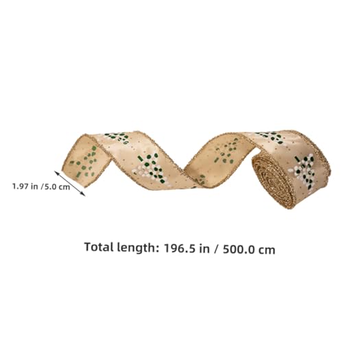 SHINEOFI 2 Rollen Weihnachtsband mit Drahtkante Stoffbasiert Flexibel Langlebig Farben Rot Khaki für DIY Kränze Schleifen Geschenkverpackungen und Festliche Weihnachtsdekorationen von SHINEOFI