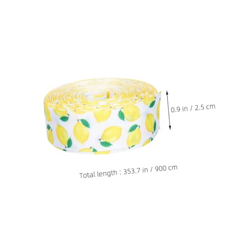 SHINEOFI 2 Rollen Zitronen Deko-band Polyester Geschenkband mit Frischem Zitronenmuster Elastisches DIY Schleifenband für Geschenkverpackung Partydeko Kränze und Bastelprojekte von SHINEOFI