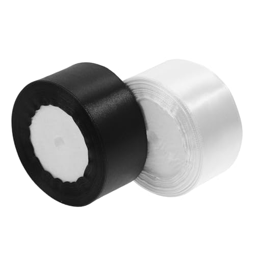 SHINEOFI 2 Rollen verpackung Band geschenkverpackung geschenkband Schleifenband geburtstagsdekoration Naturband zum Einwickeln Burgund Streifen für Blumenband Wickelband Polyester von SHINEOFI