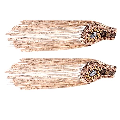SHINEOFI 2 STÜCK Goldene Schulterklappen mit Quasten Epauletten aus Hochwertiger Nickelfreier Korrosionsbeständig als Brosche für Schuhe Hüte Jacken und Blazer Einfach zu Befestigen SHINEOFI 2 STÜCK Goldene Schulterklappen mit Quasten Epauletten aus Hochwertiger Nickelfreier Korrosionsbeständig als Brosche für Schuhe Hüte Jacken und Blazer Einfach zu Befestigen von SHINEOFI