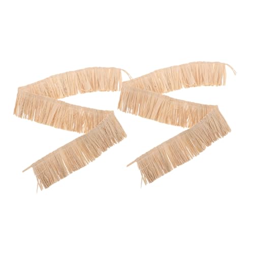 SHINEOFI 2 STÜCK Handgefertigtes DIY Dekorband mit Fransen für Luau Partys Natürliches Raffia Stroh für Sommermode und Kreative Bastelprojekte SHINEOFI 2 STÜCK Handgefertigtes DIY Dekorband mit Fransen für Luau Partys Natürliches Raffia Stroh für Sommermode und Kreative Bastelprojekte von SHINEOFI