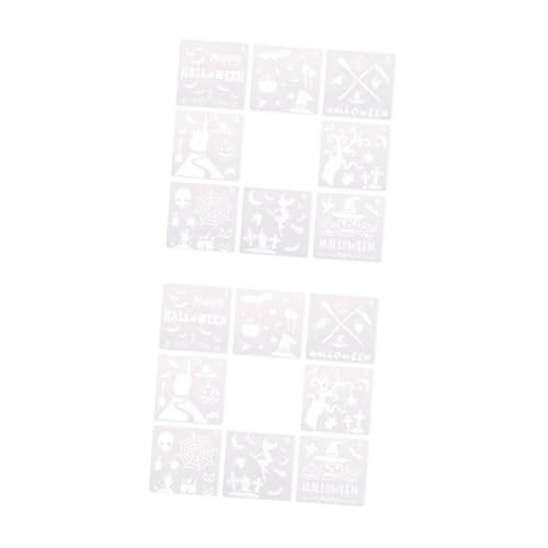 SHINEOFI 2 Sätze 2 Sets Halloween Zeichenschablonen Halloween Basteln Halloween Fettschablonen Halloween Zeichenschablonen Halloween Schablonen Scrapbooking Malform 8 Stück * 2 von SHINEOFI