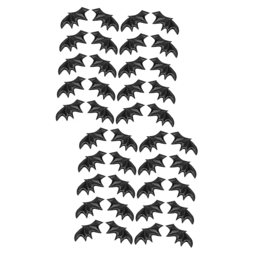 SHINEOFI 2 Sätze Accessoires Deko Fledermäuse Halloween Vampirfledermäuse Deko Fußmatte Flügel Verzierungen Schicke Halloween Party Gastgeschenke Fledermäuse Stirnband Glitzer 40 Stück * 2 von SHINEOFI
