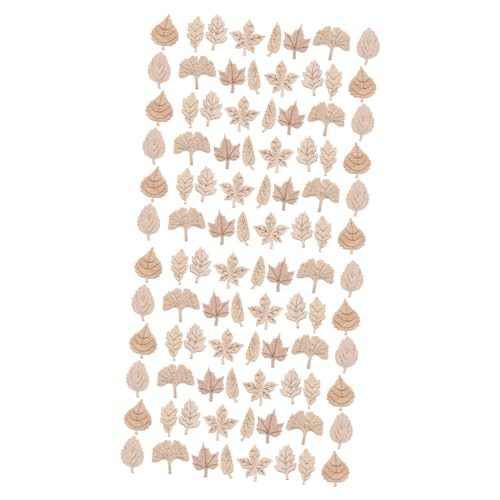 SHINEOFI 2 Sätze Blätter Ahornblätter Holzspäne Handbuch Memoiren Fotoalbum Dekorationszubehör Handgefertigt DIY Patch 50 Stück Scrapbooking Zubehör Bastelstäbchen 50 Stück * 2 von SHINEOFI