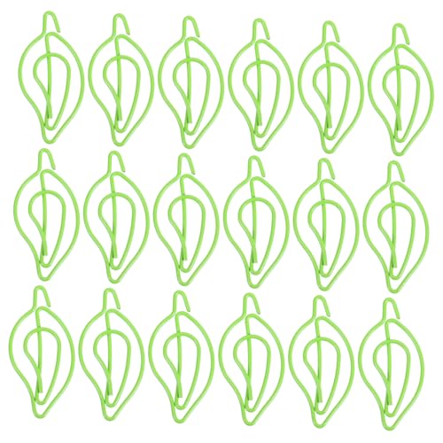 SHINEOFI 2 Sätze Blatt-büroklammer Schule Papier Ästhetische Büroklammern Clips Zu Document Holder Dokumentenhalter Büroklammern Für Dokumente Süße Büroklammern Metall Green 30 Stück * 2 von SHINEOFI