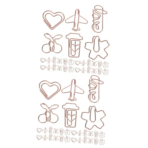 SHINEOFI 2 Sätze Büroklammer Bookmarks Geldumschläge Document Holder Klemmen Büroartikel Klein Papierklammern Loch Multi-gebrauchspapierclips Lesezeichen-clips Metall Rose Gold 30 Stück * 2 SHINEOFI 2 Sätze Büroklammer Bookmarks Geldumschläge Document Holder Klemmen Büroartikel Klein Papierklammern Loch Multi-gebrauchspapierclips Lesezeichen-clips Metall Rose Gold 30 Stück * 2 von SHINEOFI
