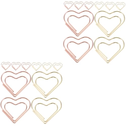 SHINEOFI 2 Sätze Büroklammern Für Dokumente Lesezeichen Größe Klein Clips Büroklammern Bunt Das Büro Winzige Heftklammern Herzen Schreibwaren Rose Aluminiumlegierung 24 Stück * 2 SHINEOFI 2 Sätze Büroklammern Für Dokumente Lesezeichen Größe Klein Clips Büroklammern Bunt Das Büro Winzige Heftklammern Herzen Schreibwaren Rose Aluminiumlegierung 24 Stück * 2 von SHINEOFI