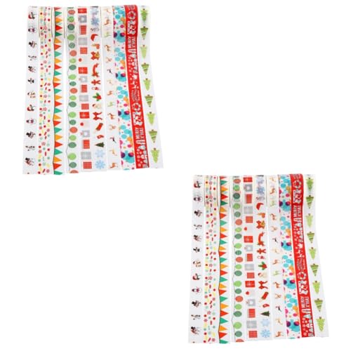 SHINEOFI 2 Sätze Dekoratives Washi Tape Weihnachtsband Gold Dekoration Urlaub Weihnachtsdeko Dekoratives Klebeband Selber Machen Washi-tape- Diy Washi Tape Papier 10 Stück * 2 von SHINEOFI