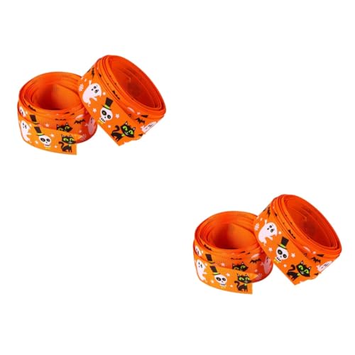 SHINEOFI 2 Sätze Dekoratives Wickelband Hängend Halloween Dekorative Gefälscht Geist Halloween Halloween Assecoires Geschenkband Seide Basteln Polyester Orange 2 Rollen * 2 von SHINEOFI