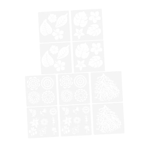 SHINEOFI 2 Sätze Diy Bemalte Werkzeuge Scrapbook Schablonen Bastelvorlagen Schablonen Für Wandbemalung Ästhetisch Blumenschablone Wandmalerei Vorlage Blätter Schablonen Weiß 10 Stück * 2 von SHINEOFI