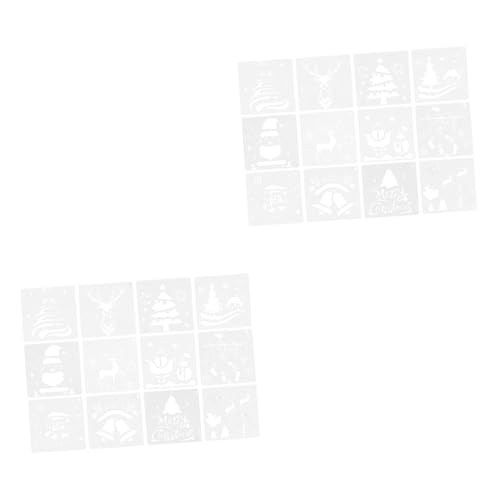 SHINEOFI 2 Sätze Diy-dekorschablonen Weihnachtsdeko Weihnachtskarten Basteln Weihachtsdeko Weihnachtszeichnungsschablonen Dekoration Weihnachtsvorlage Schablonen Vorlage Beige 12 Stück * 2 von SHINEOFI