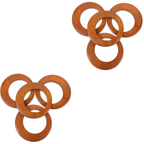 SHINEOFI 2 Sätze Drehverschluss Ringe Bausatz Tonperlen D-ring Schlüsselbund Bausätze Bastelzeug The Craft Holzdekor Holzornamente Klappcreolen Holzring Holzkreis Selber Machen 4 Stück * 2 von SHINEOFI