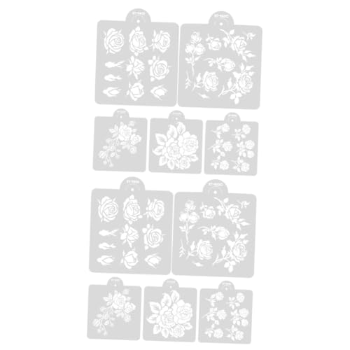 SHINEOFI 2 Sätze Druckvorlage Wiederverwendbar Große Schablonen Für Zeichnung Dekorative Schablonen Malerei Schablonen Zum Zeichnen Blumenschablonen Klein Weiß Das Haustier 5 Blätter * 2 von SHINEOFI