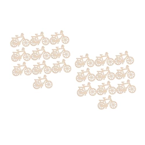 SHINEOFI 2 Sätze Fahrradhackschnitzel Hartholz Fahrrad Requisiten Jumbo Stütze Holzbastelset Für Diy Holzdekoration Graffiti-zubehör Leerer Holzausschnitt Beige 10 Stück * 2 von SHINEOFI