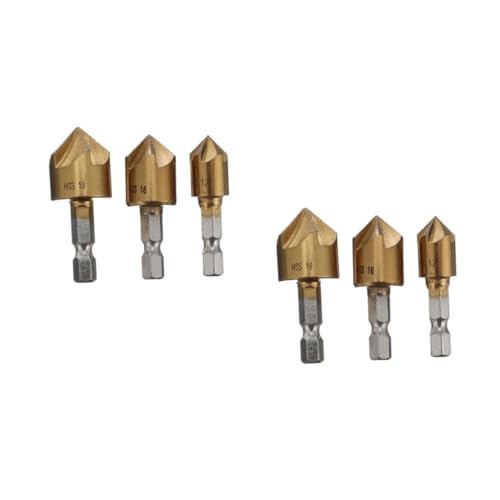 SHINEOFI 2 Sätze Fasenfräser Werkzeug Mühle Bohrer Aus Stahl Anfasfräser Senkbohrer Fasenbohrer Sechskant-lochsägen Kernbohrer Für Die Holzbearbeitung 3 Stück * 2 SHINEOFI 2 Sätze Fasenfräser Werkzeug Mühle Bohrer Aus Stahl Anfasfräser Senkbohrer Fasenbohrer Sechskant-lochsägen Kernbohrer Für Die Holzbearbeitung 3 Stück * 2 von SHINEOFI