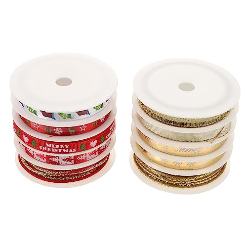 SHINEOFI 2 Sätze Festliche Geschenkband Ribbons Polyester für Dekoration und Bastelarbeiten Rot und Gold Hochwertige Verpackungsbänder für Weihnachten und Feste SHINEOFI 2 Sätze Festliche Geschenkband Ribbons Polyester für Dekoration und Bastelarbeiten Rot und Gold Hochwertige Verpackungsbänder für Weihnachten und Feste von SHINEOFI