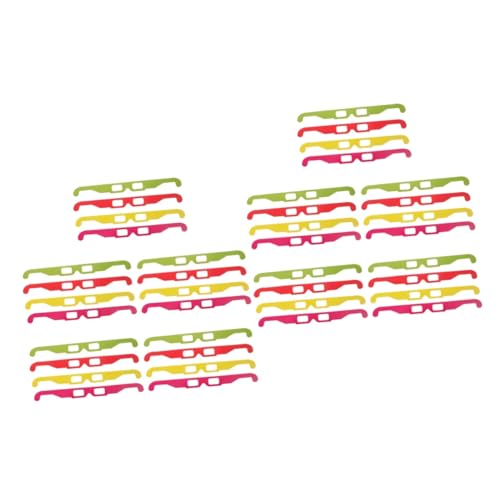 SHINEOFI 2 Sätze Feuerwerksbrille Set Pappbrille Mit Pet Gläsern Für Filme Und Spiele Geeignet Für Kino Und Zuhause Spaß Für Erwachsene 20 Stück * 2 von SHINEOFI