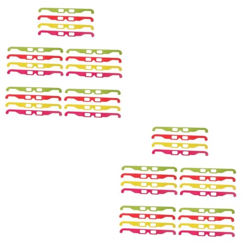 SHINEOFI 2 Sätze Feuerwerksbrillen Set Anaglyph Brillen Aus Pappe Rot Gelb Grün Für Filme Veranstaltungen Leicht Und Tragbar Für Festivals Und Reisen 20 Stück * 2 von SHINEOFI