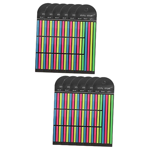 SHINEOFI 2 Sätze Fluoreszierende Index-aufkleber Registerkarten Für Seitenmarkierungen Klebestreifen Pastell-textmarker Buchregisterkarten Highlight-streifen Das Haustier 6 Stücke * 2 von SHINEOFI