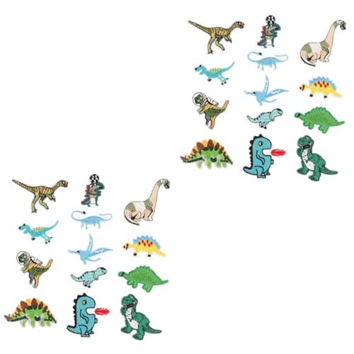 SHINEOFI 2 Sätze Füller Dinosaurier Skelette Tier Patches Dinosaurier Stickerei Patches Kit Dinosaurier Applikationen Aufkleber Süße Cartoon Patches Dinosaurier Auto Dinosaurier 13 Stück * 2 von SHINEOFI