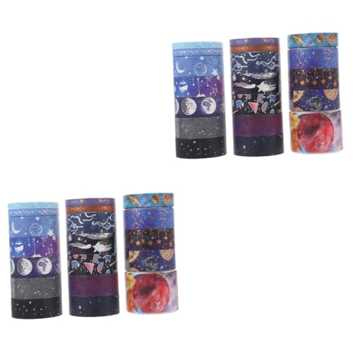 SHINEOFI 2 Sätze Galaxy-papierband Klebrig Papier Klebeband Kunstband Mehrzweck-washi-tape Ästhetisches Washi-tape Bastelband Diy Klebeband Hochwertiges Japanisches Papier 19 Rollen * 2 von SHINEOFI