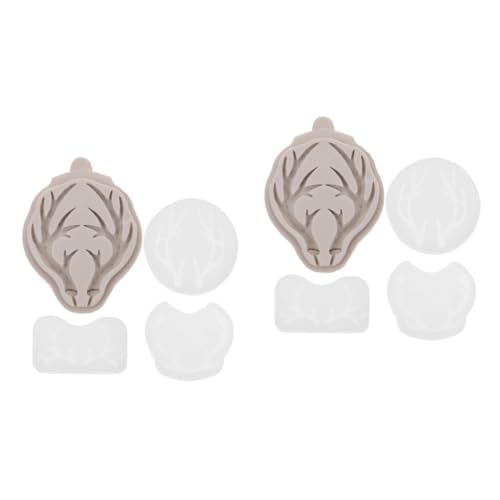 SHINEOFI 2 Sätze Geweih Silikonform Seehirsch Geweihform DIY Kuchendekorationswerkzeuge Oblatenring Geweih Bastelkunstform Gummibärchen Form Set Törtchen Sets Gummibärchen 4 Stück * 2 von SHINEOFI