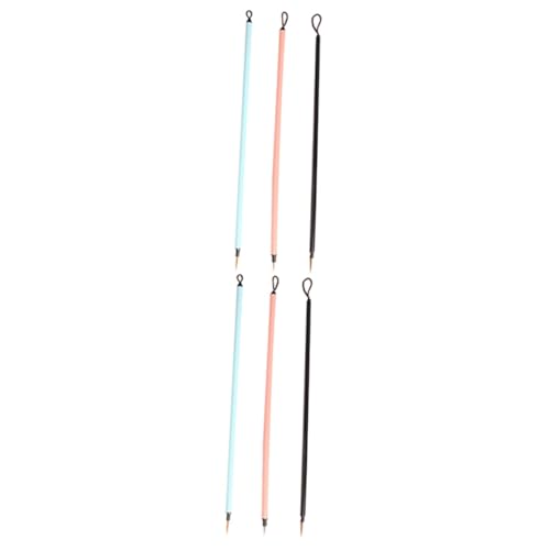 SHINEOFI 2 Sätze Hakenstift Pinsel Für Feine Details Zeichnung Pinsel Mit Feiner Spitze Kalligraphie Bußgeld Malerei Tintenpinsel Künstlerfarbe Linienbürstenkunst Plastik 3 Stücke * 2 von SHINEOFI