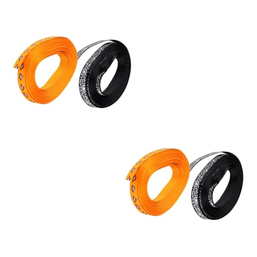 SHINEOFI 2 Sätze Halloween-band Halloween -dekorationen Band Umwickeln Spitzenband Funkeln Orange Halloween-bänder Zum Basteln Halloween Indoor Decoration Für Polyester 2 Rollen * 2 von SHINEOFI