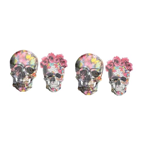 SHINEOFI 2 Sätze Halloween-hitzepresse Kleidung Schädelübertragung Dekorationen Gruselig Drinnen Aufkleber Motive Halloween- Überweisen Beängstigend Vinyl Led Party Papier 2 Stücke * 2 von SHINEOFI