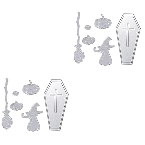 SHINEOFI 2 Sätze Halloween-kürbislaterne-vorlage Schablonen Stanzformen Schablone Stirbt Scrapbooking Machen Prägung Handwerk Gestanzt Metall Schneiden Sterben Silver Kohlenstoffstahl von SHINEOFI
