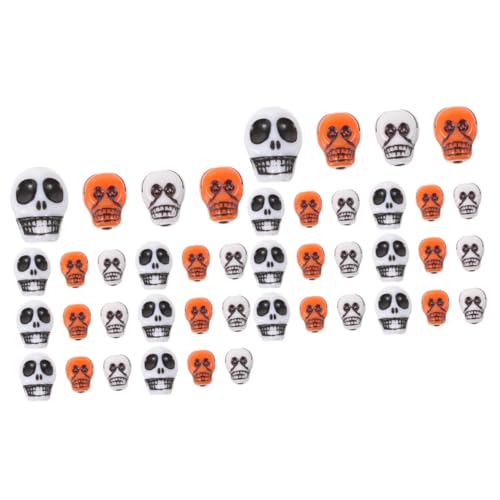 SHINEOFI 2 Sätze Halloween-perlenarmband-zubehör Perlen Für Schmuckhersteller Mini- Halloween-schädel- Halloween Perlen Süße Perlen Skelett Polymer-ton 150 Stück * 2 von SHINEOFI