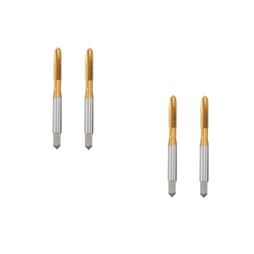 SHINEOFI 2 Sätze Hochgeschwindigkeitsstahl Gewindebohrer Titanbeschichtete Spiralbohrer Für Durchgangsgewinde Für Kunststoffe 2 Stück * 2 von SHINEOFI