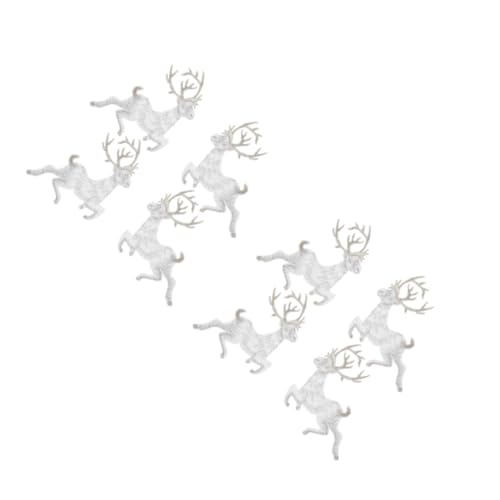 SHINEOFI 2 Sätze Kitz Stoff Aufkleber Weihnachtsdeko Weihnachtsbasteln Drinnen Applikationen Mit Weihnachtlichen Hirschen Fensterbilder Weihnachten Aufkleber Weihnachten Silver 4 Stück * 2 von SHINEOFI