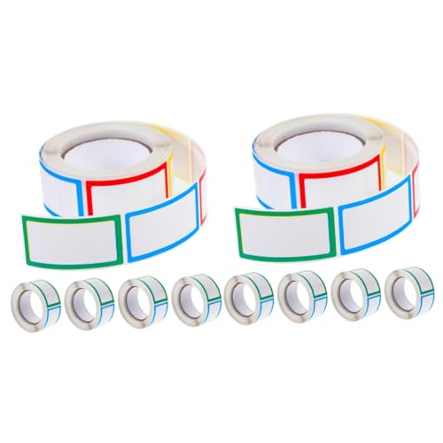 SHINEOFI 2 Sätze Leerer Aufkleber Klebrig Aufkleber Für Glasetiketten Etiketten Für Hochzeit Flasche Bunt Etikettenhersteller Praktischer Etikettenaufkleber Papier 5 Rollen * 2 von SHINEOFI