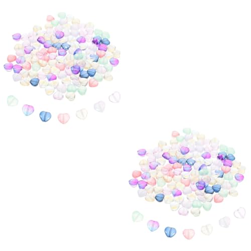 SHINEOFI 2 Sätze Liebe Perlen Farbig Perlen Masse Perlen Für Schmuckhersteller Basteln Sie Lose Perlen Zur Schmuckherstellung Süße Perlen Perlenanhänger Für Armbänder Glas 120 Stück * 2 von SHINEOFI