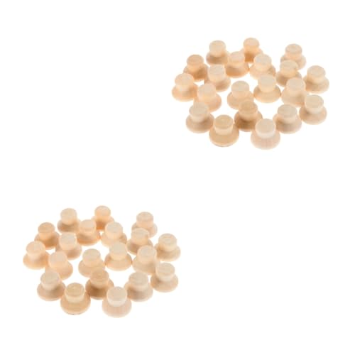 SHINEOFI 2 Sätze Marionettenhut Anbindung Unvollendet Blanko-peg-puppenhut Diy Leere Peg-puppen-mütze Party Puppenhut-ornament Aus Holz Diy Puppenhut Aus Holz Hölzern 40 Stück * 2 von SHINEOFI