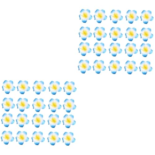 SHINEOFI 2 Sätze Material Für Diy-anhänger Aus Kunststoff Artificial Flower Sztuczne Kwiaty Haar Clip Lei Party Strand Spacer-blumen-charme Zubehör Für Kopfbedeckungen Eva Blue 50 Stück * 2 von SHINEOFI