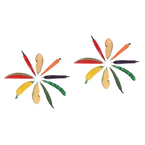 SHINEOFI 2 Sätze Obst-kühlschrankmagnet Stifte Mit Pflanzlicher Tinte Zappeln Obst- Und Gemüsestifte Fruchtstab Dekorative Festival-kugelschreiber Stifte Für Obstdesign Plastik 9 Stücke * 2 von SHINEOFI