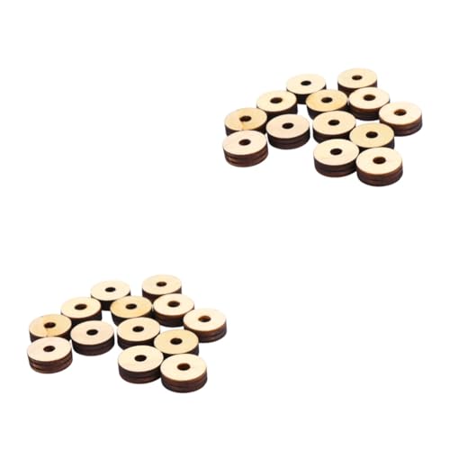 SHINEOFI 2 Sätze Originale Holzmalerei Hartholz Natürliche Runde Holzuntersetzer Zum Basteln Stöcke Zum Basteln Runden Diy -handwerk Hohle Holzspäne Runder Holzchip Hölzern 5 Packungen * 2 von SHINEOFI